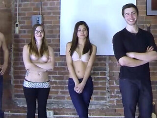 Big Tits Neighbor Strip Game With Friends - Busty Teen Gets Screwed After Losing Bet