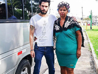 Granny's First Anal Threesome in a Van - Big Belly BBC Extreme Fuck