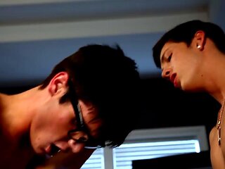 Doggy style screwing and oral for three nerdy coeds