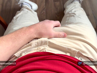 Boss in homeoffice teases hard with open zipper and hot dirtytalk - PhantomGentX