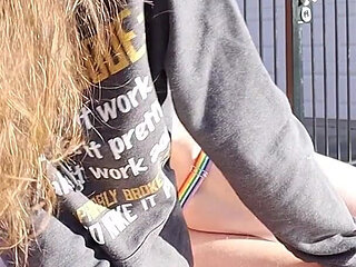 Big Butt College Nerd Girl with Skirt Gets Fucked Outside