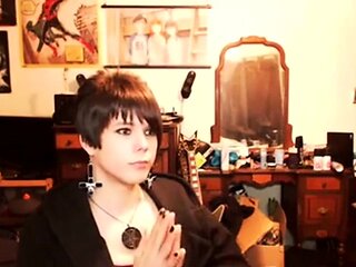 Short-Haired Crossdresser Cutie on Webcam