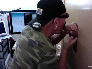 Dad Gets Gloryhole Blowjob