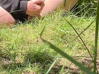 Jerk with cum at the park