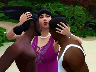 Latina being smashed by homeless in a beach because she lost direction