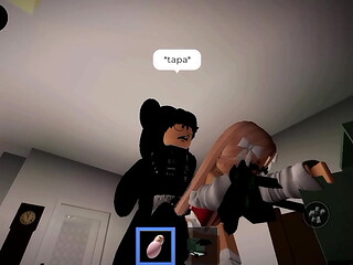 Novinha branquinha toma piroca em apartamento no Roblox
