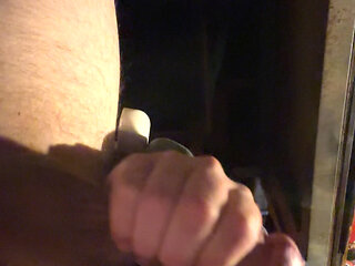 Late night barn cock tease