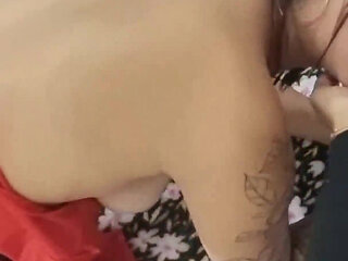 Trisal Fucking at the Motel. Cum Inside Pussy