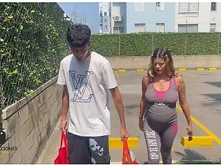 I Help My Pregnant Neighbor As A Pretext To Fuck Her Hard And Throw My Cum On Her Big Tits