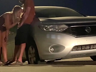 Cuckold in Gloryhole and Caught in Public
