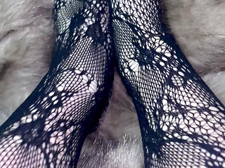 Playing with My Legs in Sexy Stockings and Heels