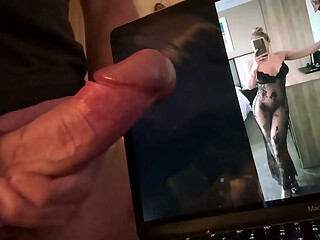 Mr Big Dick UK stroking the big hard dick whilst looking at his favourite Spanish MILF Lola Stone