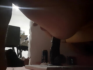 Sissy slut enjoys being home alone