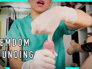 Nurse Dominafire Sounding Chastity Slave