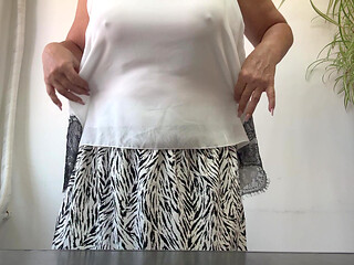 Horny Sexy MILF Does Striptease at Work