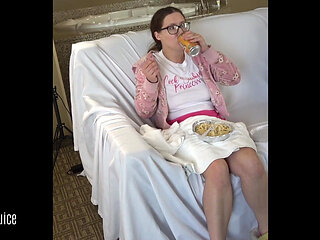 Violet Spice Eats Pasta Then Sucks and Fucks Her First Black Cock on Camera