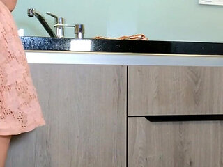 Incredibly Hot All Natural Big Tits Beauty Amateur Housewife at Home Gets Bored and Ignored Flashes Pussy Under Her Skirt