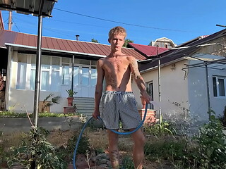 No44 PART 1 Hot Houseboy Waters Plants Then Gets Pounded Hard by Boss &ndash_ Intense Anal Tease