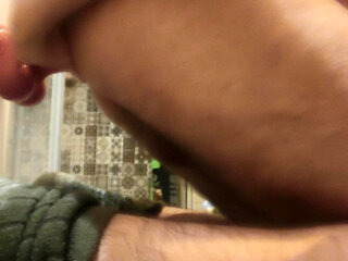 Twink gets fucked by a dildo in the bathroom