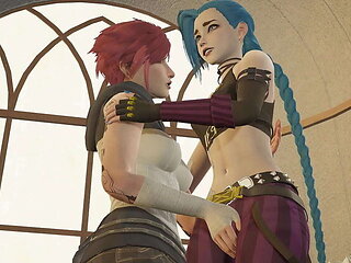 Arcane Lesbian Action: Vi and Jinx Hot 3D Hentai Sex [4K, 60FPS, Uncensored]