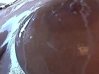 Busty MILF Sharon Pink in the Kitchen washing dishes then I come to disturb her ... she spitting milk on her tits and masturbate