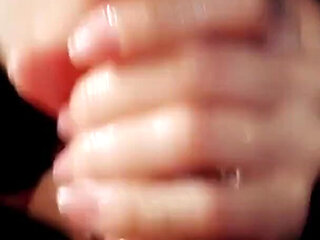 Sweet Blonde in Leather Handcuffs Makes You Cum Slowly and Gently