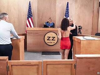 Luna Baby Kylie Rocket Threesome Courtroom Blowjob & Cumshot