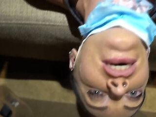 Upside-Down Slut Team Facefucks One Cock in the Dark