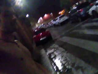 Pierced cock cumming twice in risky outdoor