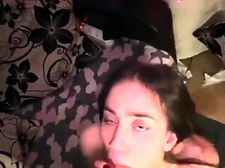 Horny teen get cum on pussy after hard anal pounding live at