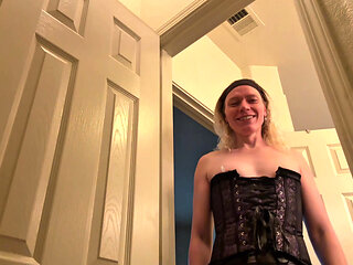 Shemale mommy Dom pisses all over her submissive