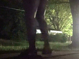 Fooling Around At Night Outside On The Sidewalk Fully Naked Part 2