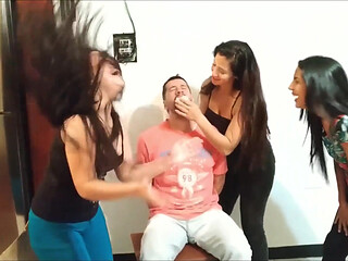 Becoming the Latina Trio's Pantyhosed Bondage Boy-toy