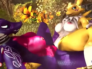 yiff renamon con spyro  hembra