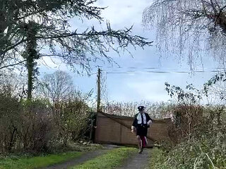 In cop uniform for an evening