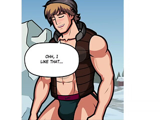 The ice sculptor, help him undress his big dick.