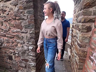 Public! Risky Blowjob on a Trip to the Castle!