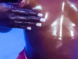 Hot Slim Thick African Ebony Goddess POV Oily Small Tits Massage Slow Motion