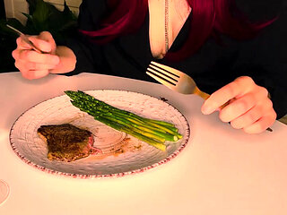 Dinner with You. Steak with Asparagus