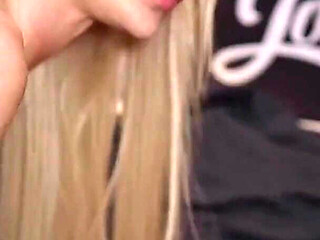 Insatiable Blonde Slut in Wild Gangbang Cum Shower