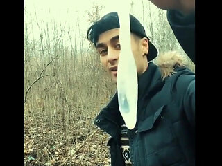 Middle Eastern Guy Swallows Cum From Found Friends Condom and Then Big Cums on Eated Condom