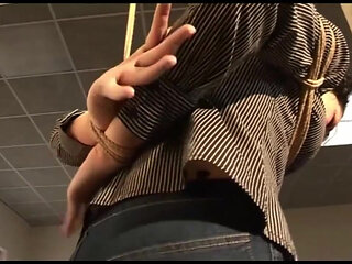 Steffi Dangling on Rope Tightly Ballgagged