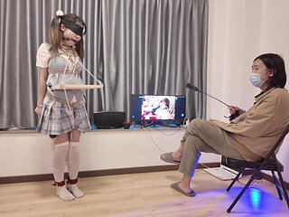 Hs021-an Asian Girl in School Uniform Was Disciplined