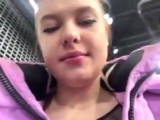 Masturbate and Vibrating Pussy in Locker Room