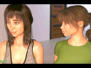 Futanari lesbian mother and her futanari girls in wild 3D anime action