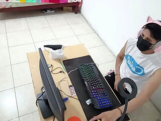 A peculiar visit! My stepmother almost caught me red-handed while I was masturbating while watching porn on XNXX.com.