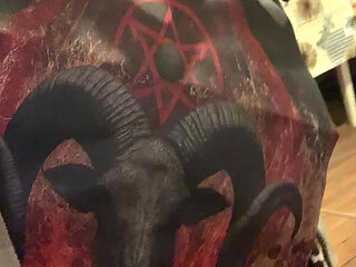 Baphomet slut shows tits