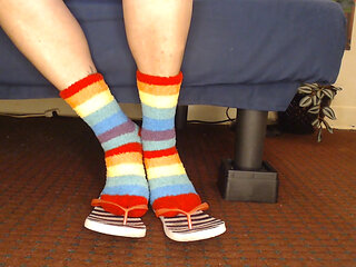 Fluffy Fuzzy Socks Flip Flops Shoeplay.