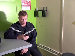 two sexy fireman fucking in uniform