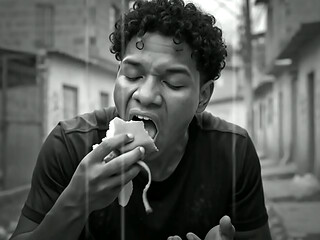 Conheci um Morador de rua negro super dotado e levei pra casa.
